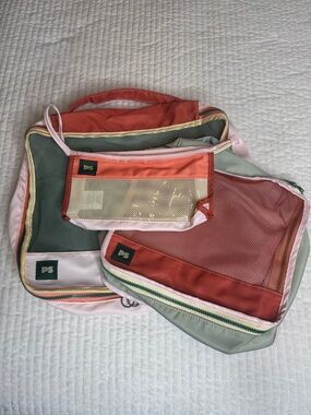 PS Multicolor Packing Cubes Set - Pink, Coral & Sage “New”